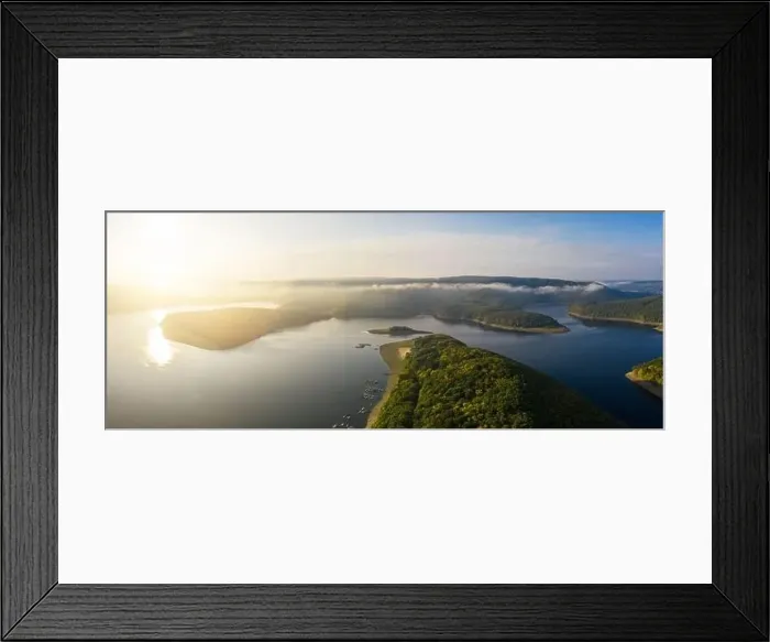 Framed Print : Sunrise at the Rursee lake in the Eifel National Park Framed Print : Sunrise at the Rursee lake in the Eifel National Park