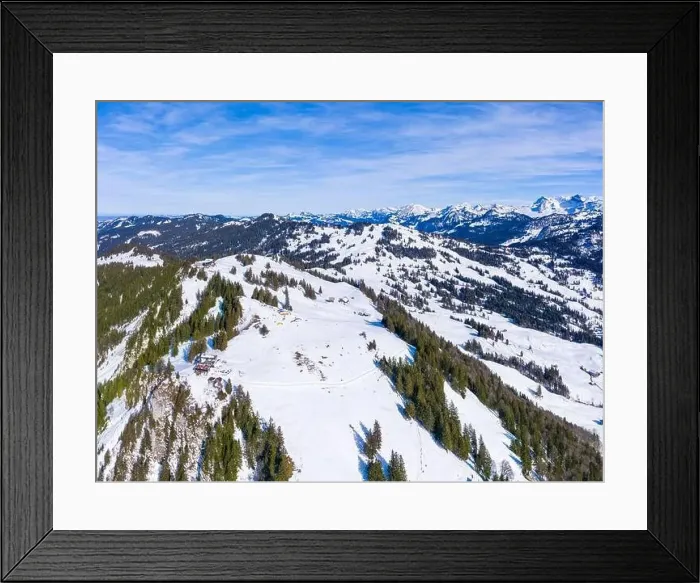 Framed Print : Panorama aerial view of the Alps of Mythen mountain range in central Switzerland Framed Print : Panorama aerial view of the Alps of Mythen mountain range in central Switzerland