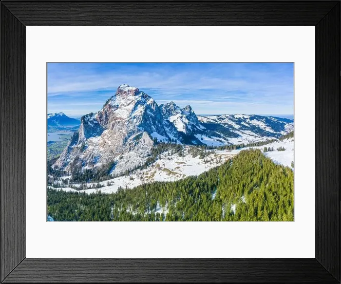 Framed Print : Alps in Switzerland. The top of Miten. Winter skiing region Framed Print : Alps in Switzerland. The top of Miten. Winter skiing region