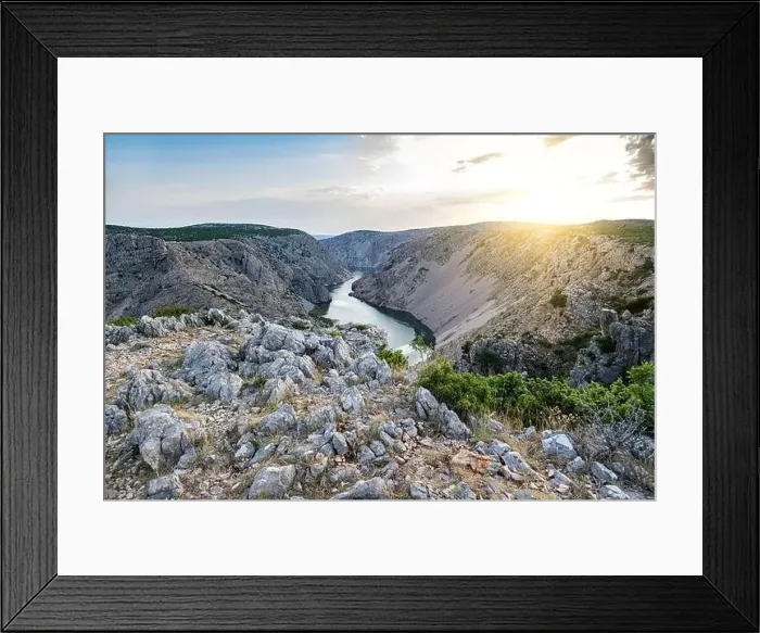 Framed Print : Zrmanja canyon at sunset, Croatia Framed Print : Zrmanja canyon at sunset, Croatia