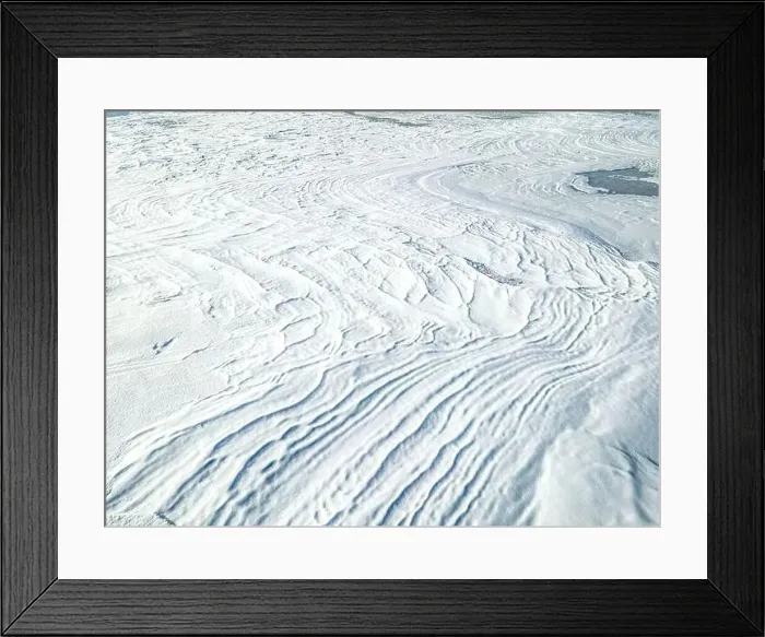 Framed Print : View of the frozen water from above with textures and patters Framed Print : View of the frozen water from above with textures and patters