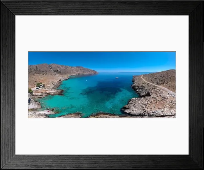Framed Print : Ombrogialos (Greece) - Aerial view of Ombrosgialos beach