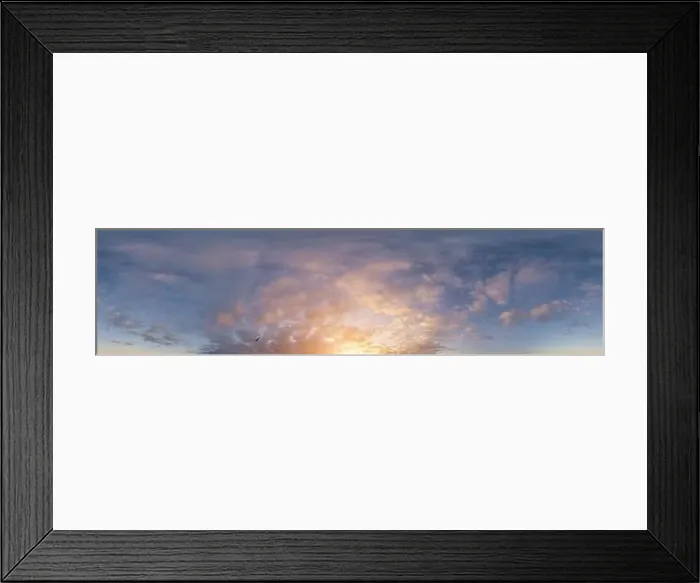 Framed Print : Dark blue sunset sky panorama with pink Cumulus clouds Framed Print : Dark blue sunset sky panorama with pink Cumulus clouds