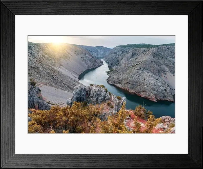 Framed Print : Zrmanja canyon at sunset, Croatia Framed Print : Zrmanja canyon at sunset, Croatia
