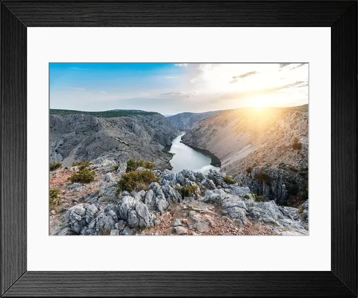 Framed Print : Zrmanja canyon at sunset, Croatia Framed Print : Zrmanja canyon at sunset, Croatia
