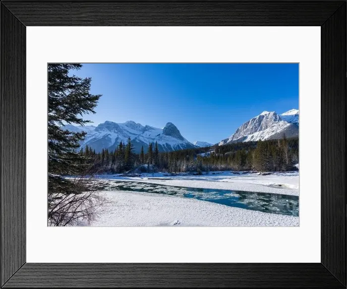 Framed Print : Drift ice floating on Bow River in winter Framed Print : Drift ice floating on Bow River in winter