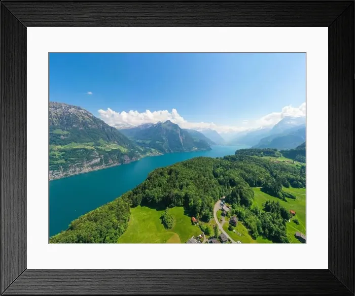 Framed Print : Panorama of Switzerland. Canton of Uri. Lake Lucerne. Aerial view. Swiss Alps Framed Print : Panorama of Switzerland. Canton of Uri. Lake Lucerne. Aerial view. Swiss Alps