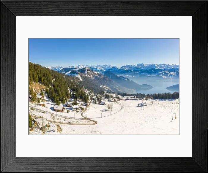 Framed Print : Panorama of the mountain of Rigi in Switzerland. Rigi Kaltbad First, Weggis. Aerial view. Drone shooting Framed Print : Panorama of the mountain of Rigi in Switzerland. Rigi Kaltbad First, Weggis. Aerial view. Drone shooting