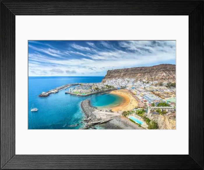 Framed Print : Landscape with Puerto de Mogan, Gran Canaria island, Spain
