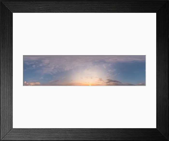 Framed Print : Panorama of a dark blue evening sky with pink Cirrus clouds Framed Print : Panorama of a dark blue evening sky with pink Cirrus clouds