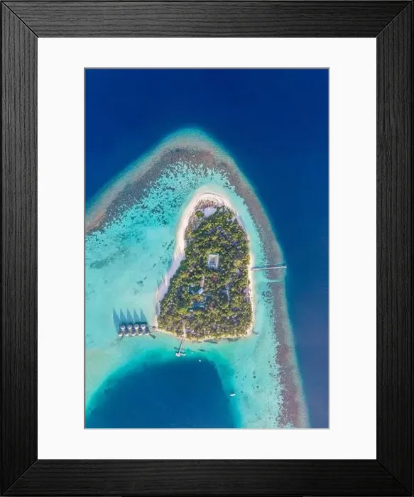 Framed Print : Tropical island with white sand beach Framed Print : Tropical island with white sand beach