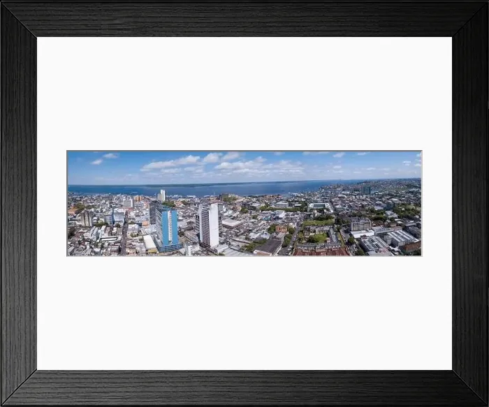 Framed Print : Beautiful drone aerial view of Manaus city skyline on sunny summer day Framed Print : Beautiful drone aerial view of Manaus city skyline on sunny summer day