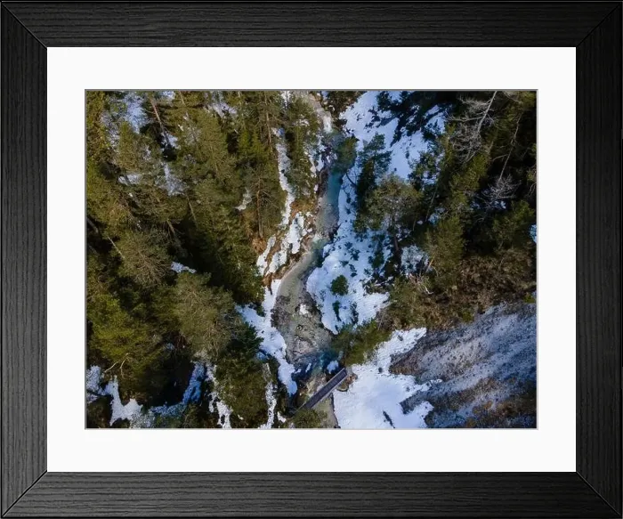 Framed Print : Drone flight over the Oetschergraeben canyon in Lower Austria in winter Framed Print : Drone flight over the Oetschergraeben canyon in Lower Austria in winter