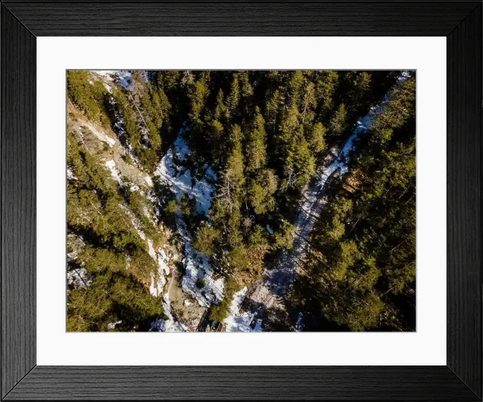 Framed Print : Drone flight over the Oetschergraeben canyon in Lower Austria in winter Framed Print : Drone flight over the Oetschergraeben canyon in Lower Austria in winter