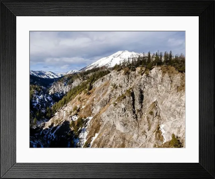 Framed Print : Drone flight over the Oetschergraeben canyon in Lower Austria in winter Framed Print : Drone flight over the Oetschergraeben canyon in Lower Austria in winter