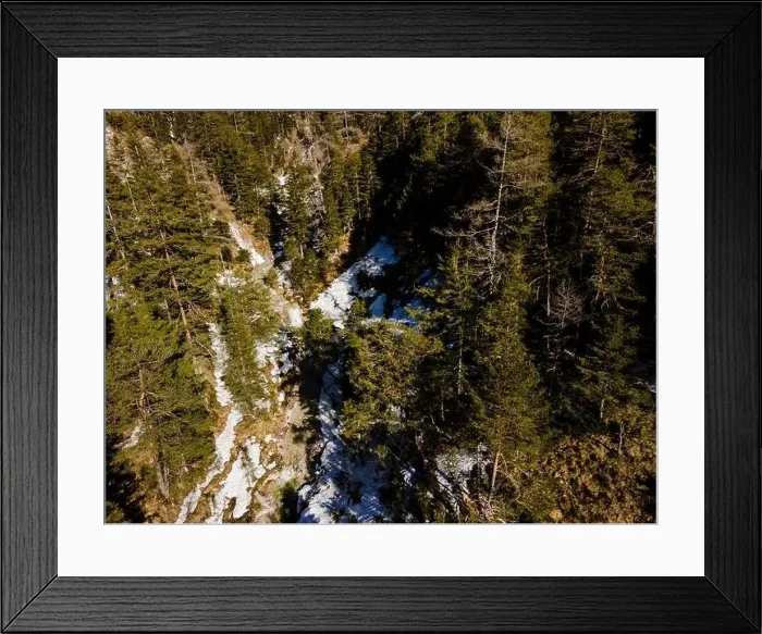 Framed Print : Drone flight over the Oetschergraeben canyon in Lower Austria in winter Framed Print : Drone flight over the Oetschergraeben canyon in Lower Austria in winter