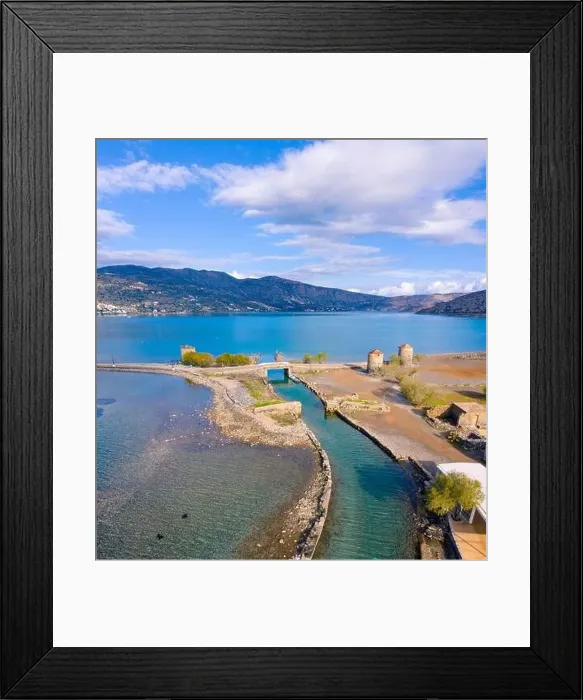 Framed Print : The famous canal of Elounda with the ruins of the old bridge, Crete, Greece Framed Print : The famous canal of Elounda with the ruins of the old bridge, Crete, Greece
