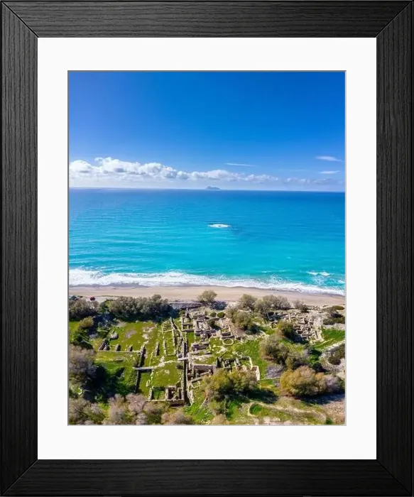 Framed Print : Famous sandy nudist beach of Komos near Matala, Crete, Greece Framed Print : Famous sandy nudist beach of Komos near Matala, Crete, Greece