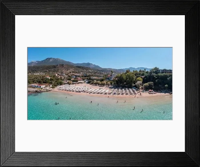 Framed Print : Greece, sandy beach, aerial drone view Framed Print : Greece, sandy beach, aerial drone view