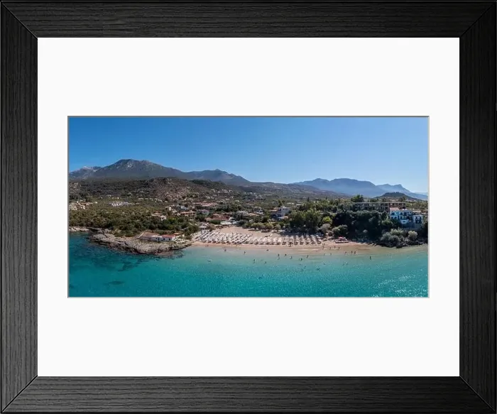 Framed Print : Greece, sandy beach, aerial drone view Framed Print : Greece, sandy beach, aerial drone view