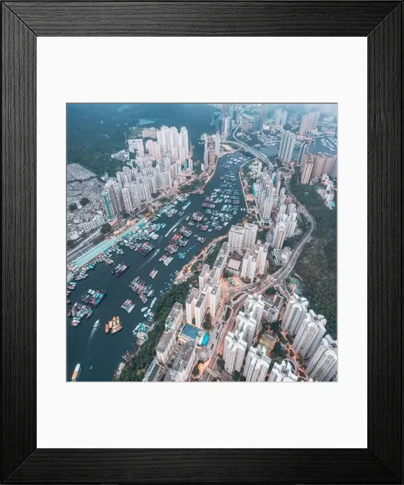 Framed Print : amazing drone shot of cloudy evening in Aberdeen, Hong Kong. Fishing ships and yacht. Near the Typhoon Shelter area Framed Print : amazing drone shot of cloudy evening in Aberdeen, Hong Kong. Fishing ships and yacht. Near the Typhoon Shelter area