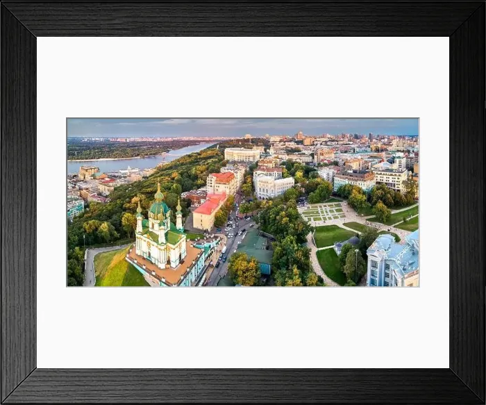 Framed Print : Saint Andrew church and Andriyivskyy Descent in Kyiv, Ukraine Framed Print : Saint Andrew church and Andriyivskyy Descent in Kyiv, Ukraine