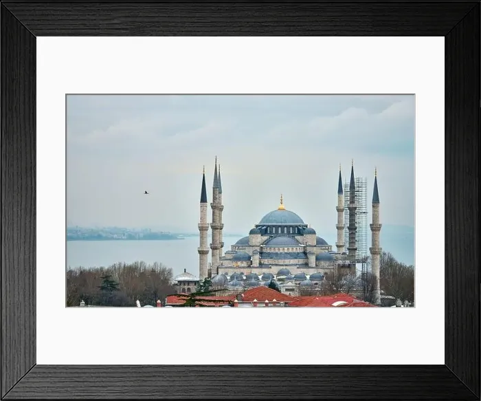 Framed Print : drone view of the grand mosque in istanbul Framed Print : drone view of the grand mosque in istanbul