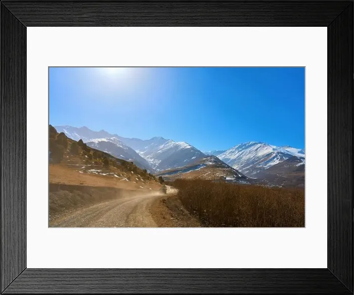 Framed Print : cars drive on mountain roads Framed Print : cars drive on mountain roads