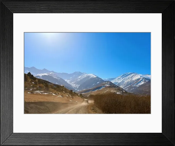 Framed Print : cars drive on mountain roads Framed Print : cars drive on mountain roads