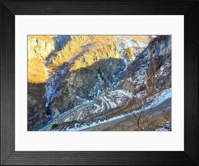 Framed Print : cars drive on mountain roads Framed Print : cars drive on mountain roads