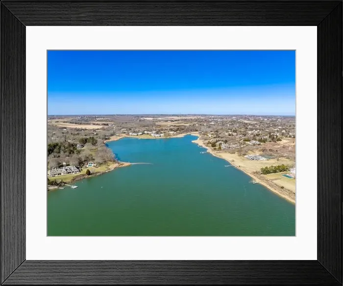 Framed Print : Aerial view of Hayground Cove, Water Mill Framed Print : Aerial view of Hayground Cove, Water Mill