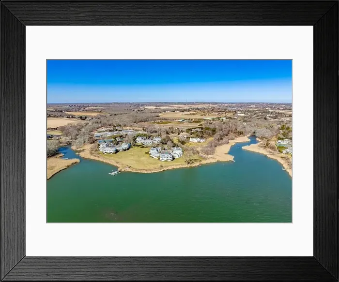 Framed Print : Aerial view of Hayground Cove, Water Mill Framed Print : Aerial view of Hayground Cove, Water Mill
