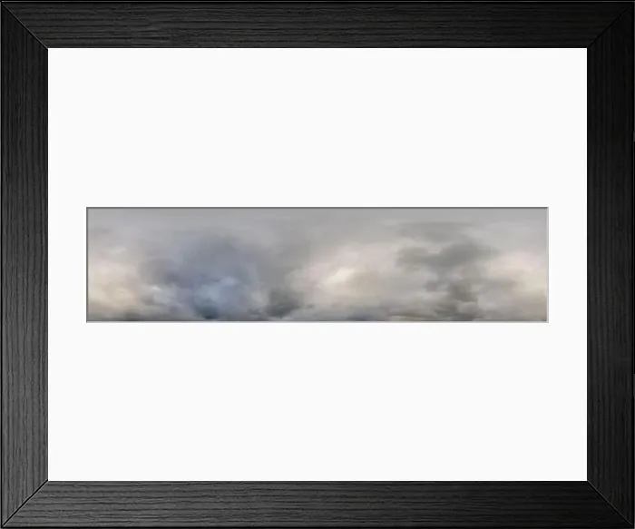 Framed Print : Sky panorama on overcast rainy day with low clouds in seamless spherical equirectangular format Framed Print : Sky panorama on overcast rainy day with low clouds in seamless spherical equirectangular format
