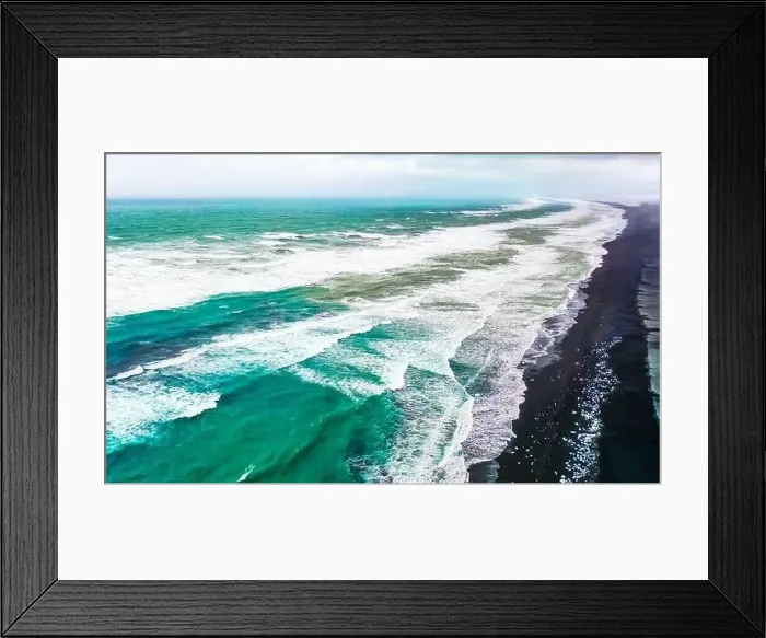 Framed Print : Aerial view of Diamond Beach in Iceland Europe Framed Print : Aerial view of Diamond Beach in Iceland Europe