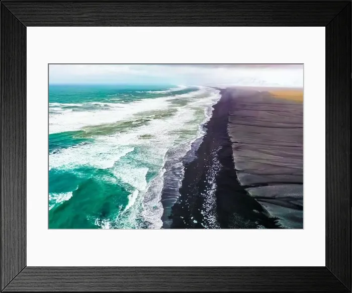 Framed Print : Aerial view of Diamond Beach in Iceland Europe Framed Print : Aerial view of Diamond Beach in Iceland Europe