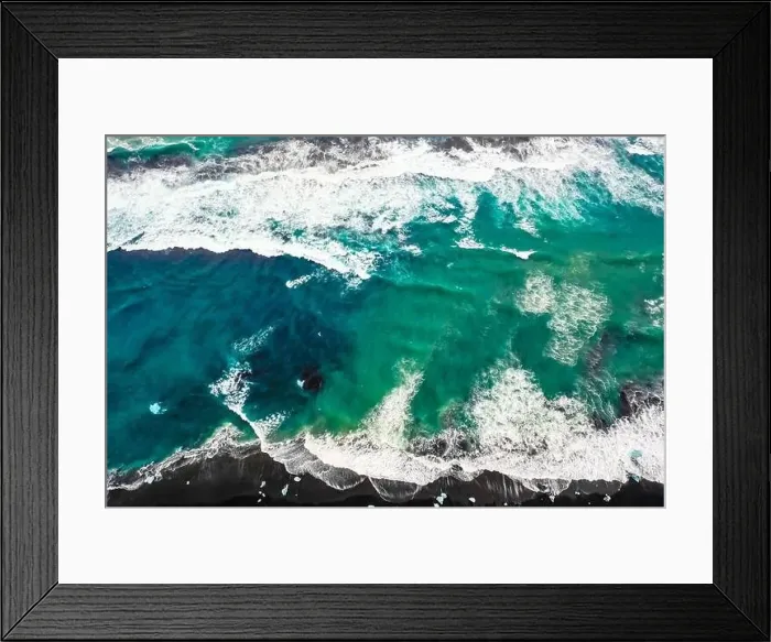 Framed Print : Aerial view of Diamond Beach in Iceland Europe Framed Print : Aerial view of Diamond Beach in Iceland Europe
