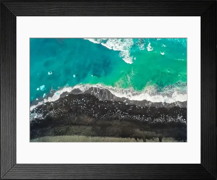 Framed Print : Aerial view of Diamond Beach in Iceland Europe Framed Print : Aerial view of Diamond Beach in Iceland Europe