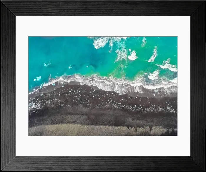 Framed Print : Aerial view of Diamond Beach in Iceland Europe Framed Print : Aerial view of Diamond Beach in Iceland Europe