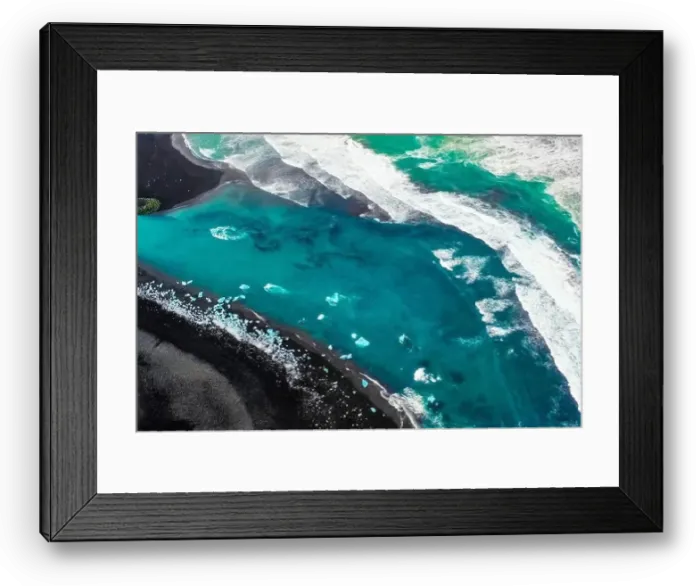 Framed Print : Aerial view of Diamond Beach in Iceland Europe Framed Print : Aerial view of Diamond Beach in Iceland Europe