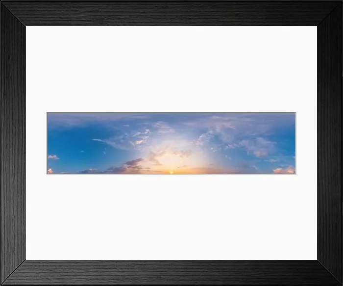 Framed Print : Panorama of a dark blue sunset sky with pink Cirrus clouds Framed Print : Panorama of a dark blue sunset sky with pink Cirrus clouds