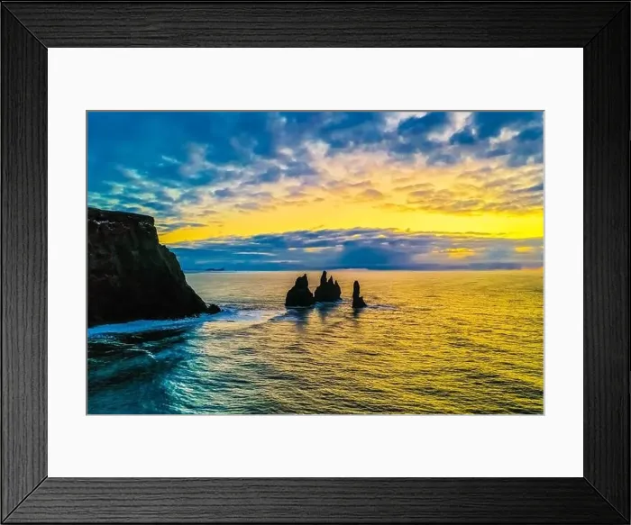 Framed Print : Amazing aerial Sunrise in Southern Iceland Framed Print : Amazing aerial Sunrise in Southern Iceland