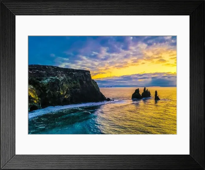Framed Print : Amazing aerial Sunrise in Southern Iceland Framed Print : Amazing aerial Sunrise in Southern Iceland