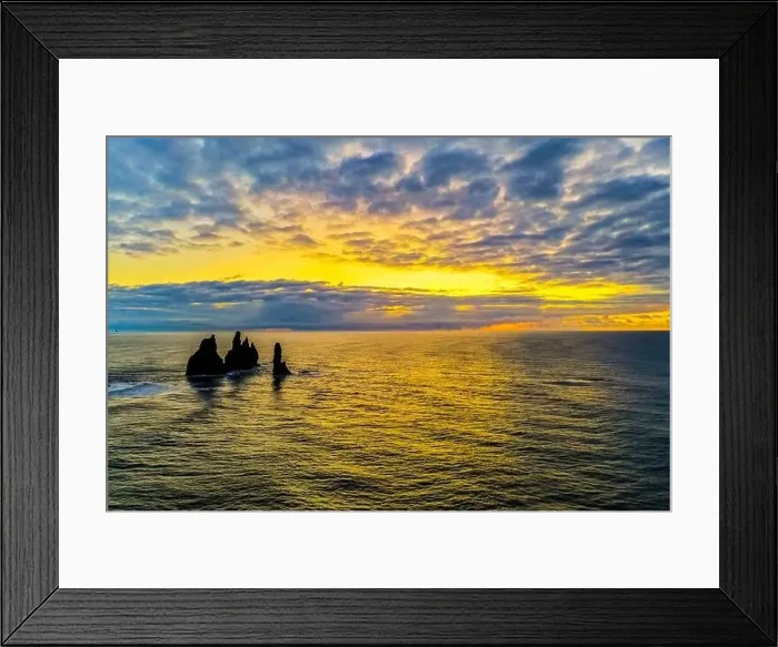 Framed Print : Amazing aerial Sunrise in Southern Iceland Framed Print : Amazing aerial Sunrise in Southern Iceland