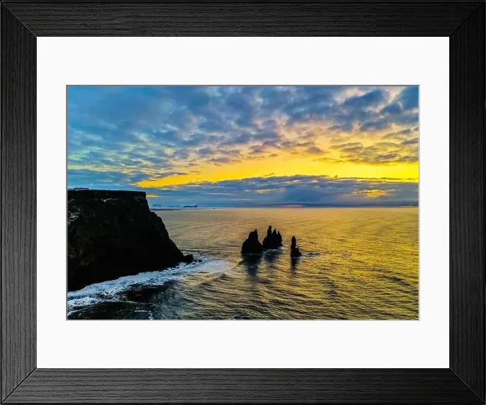 Framed Print : Amazing aerial Sunrise in Southern Iceland Framed Print : Amazing aerial Sunrise in Southern Iceland