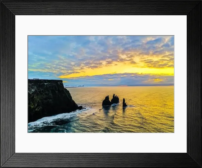 Framed Print : Amazing aerial Sunrise in Southern Iceland Framed Print : Amazing aerial Sunrise in Southern Iceland