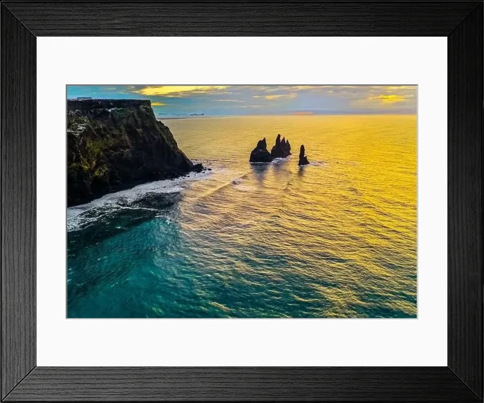Framed Print : Amazing aerial Sunrise in Southern Iceland Framed Print : Amazing aerial Sunrise in Southern Iceland