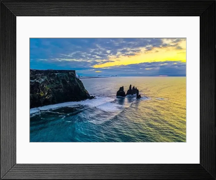 Framed Print : Amazing aerial Sunrise in Southern Iceland Framed Print : Amazing aerial Sunrise in Southern Iceland