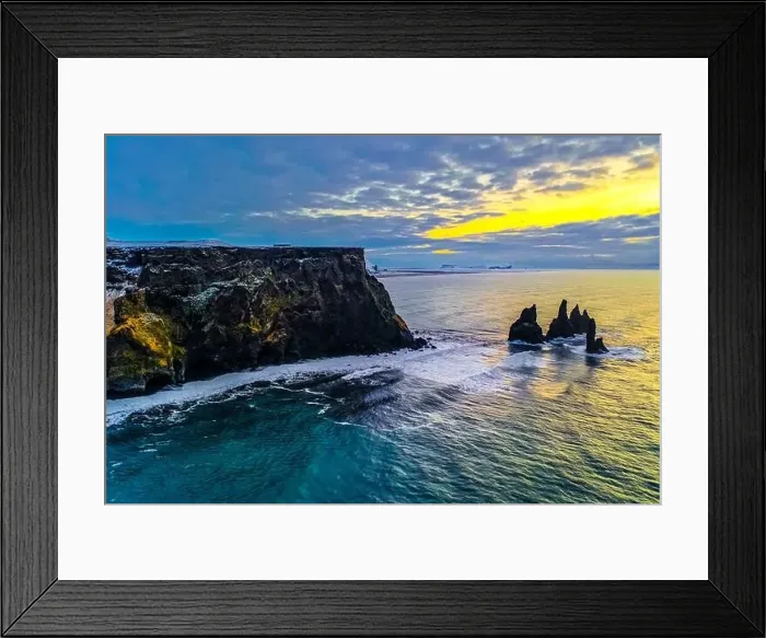 Framed Print : Amazing aerial Sunrise in Southern Iceland Framed Print : Amazing aerial Sunrise in Southern Iceland