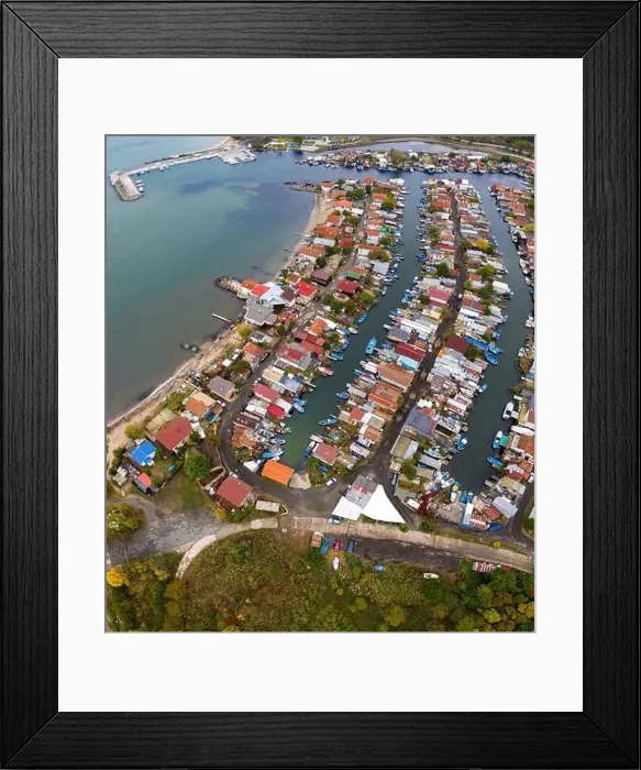 Framed Print : Aerial view of Chengene Skele - Fishing Village near the city of Burgas, Bulgaria Framed Print : Aerial view of Chengene Skele - Fishing Village near the city of Burgas, Bulgaria
