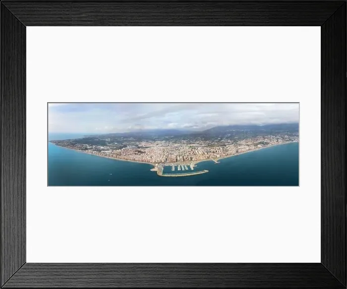 Framed Print : Aerial panoramic view of beautiful Fuengirola Harbour coastal City in South Spain of Malaga in November Framed Print : Aerial panoramic view of beautiful Fuengirola Harbour coastal City in South Spain of Malaga in November